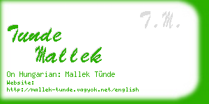 tunde mallek business card